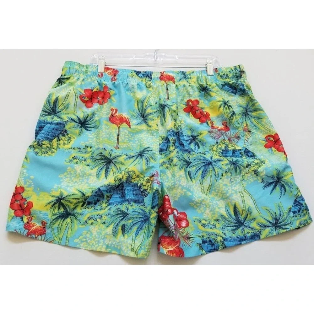 George Swimwear Shorts Men's Extra Large XL Floral Elastic Waist Pockets Lined
